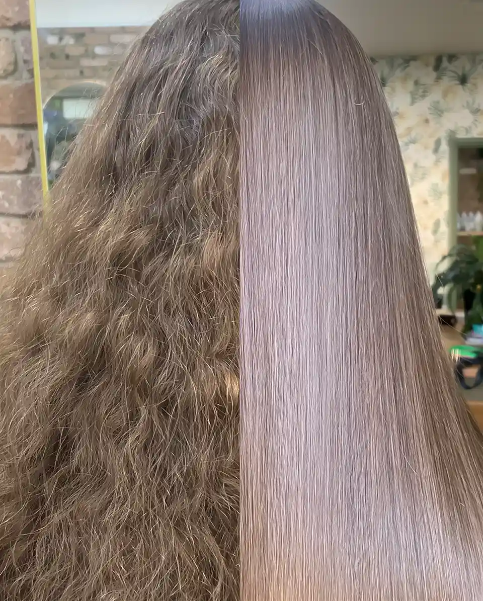 Before and after nanoplasty hair smoothing treatment result 1