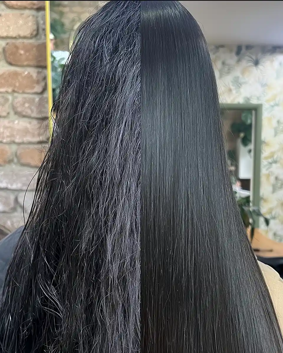 Before and after nanoplasty hair smoothing treatment result 2