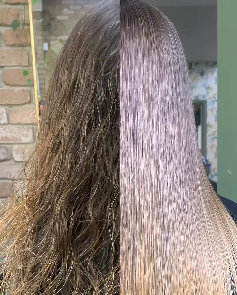 Before and after nanoplasty hair smoothing treatment result 3