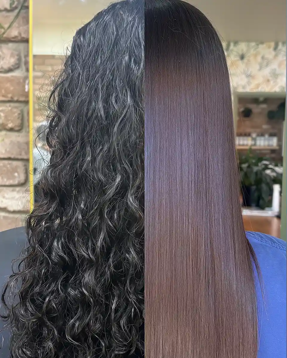 Before and after nanoplasty hair smoothing treatment result 4